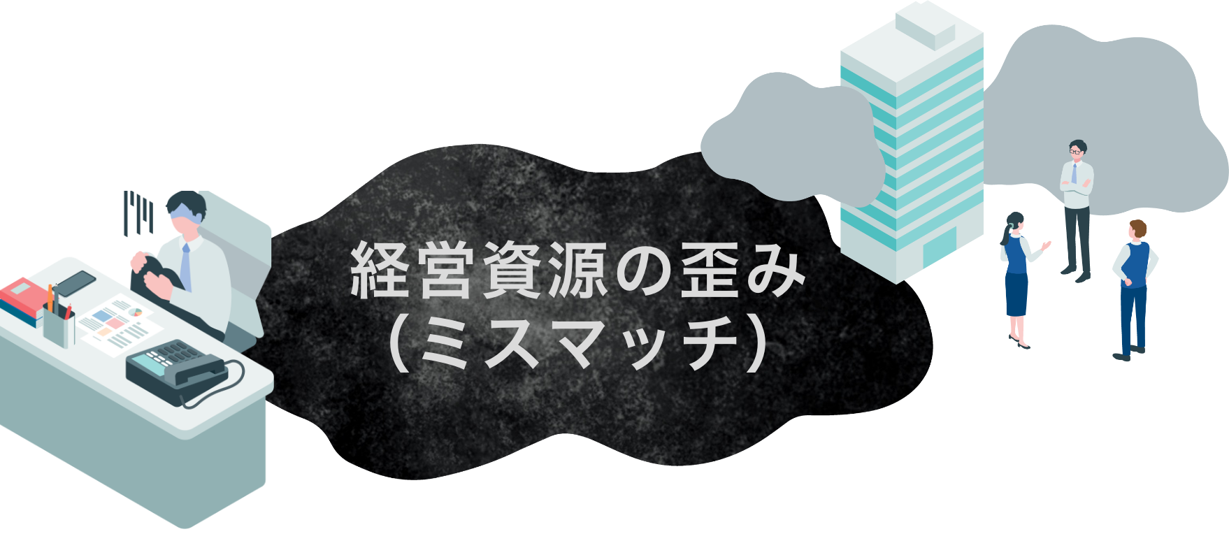 経営資源の歪みを表すイメージ画像
